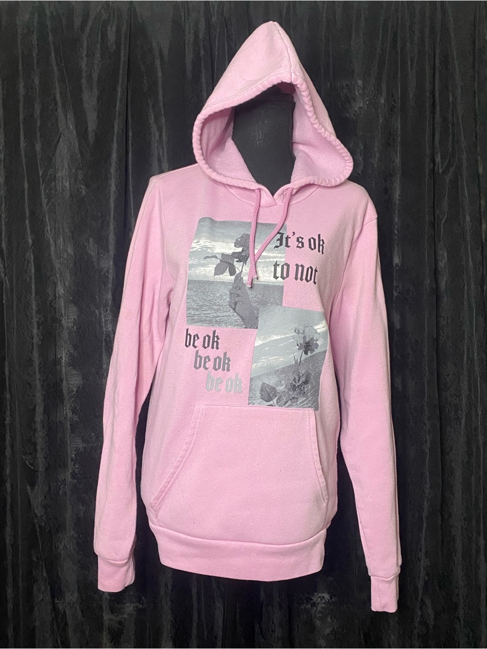 Pastel Goth Emo Grunge Floral Pink Rue21 Hoodie